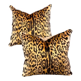 Scalamandré Leopard Pillows - a Pair For Sale