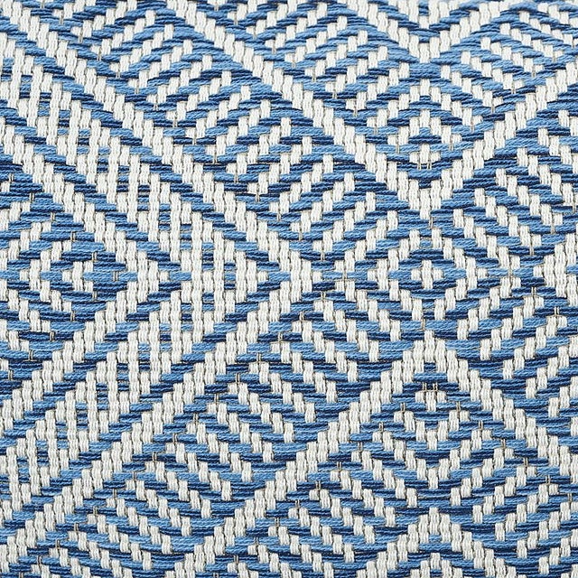 Tribal Schumacher Tortola Indoor & Outdoor 24" Pillow in Marine For Sale - Image 3 of 5