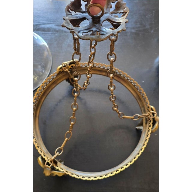 Large Entrance Lantern with Rams Heads, 1920s For Sale - Image 8 of 13