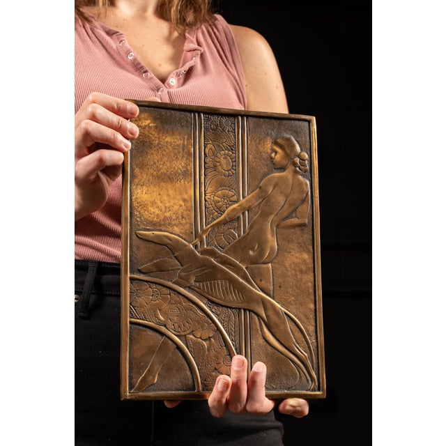 Art Deco Antique Bronze Art Deco Wall Relief For Sale - Image 3 of 5