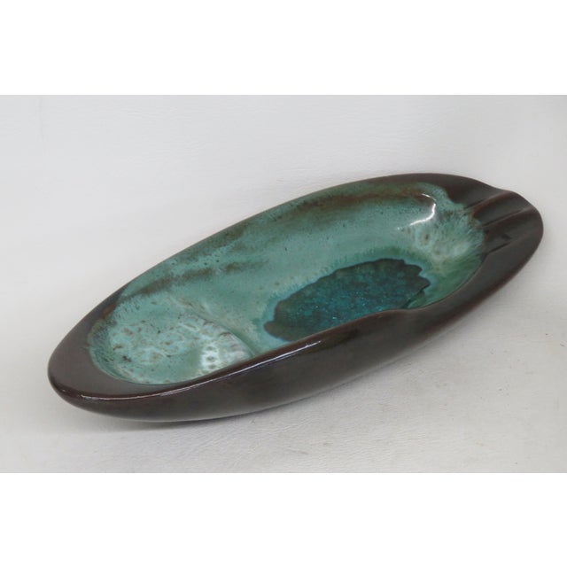 Mid Century Modern Ceramic Green and Brown Ashtray 4601b For Sale - Image 15 of 16