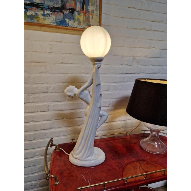 Ceramic Vintage Art Deco Table Light, 1970s For Sale - Image 7 of 14