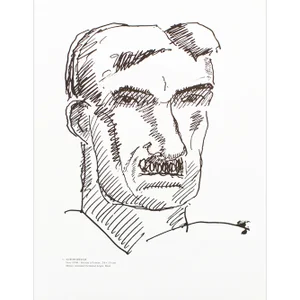 1990 After Fernand Leger "Self-Portrait", Black and White Parisian Print