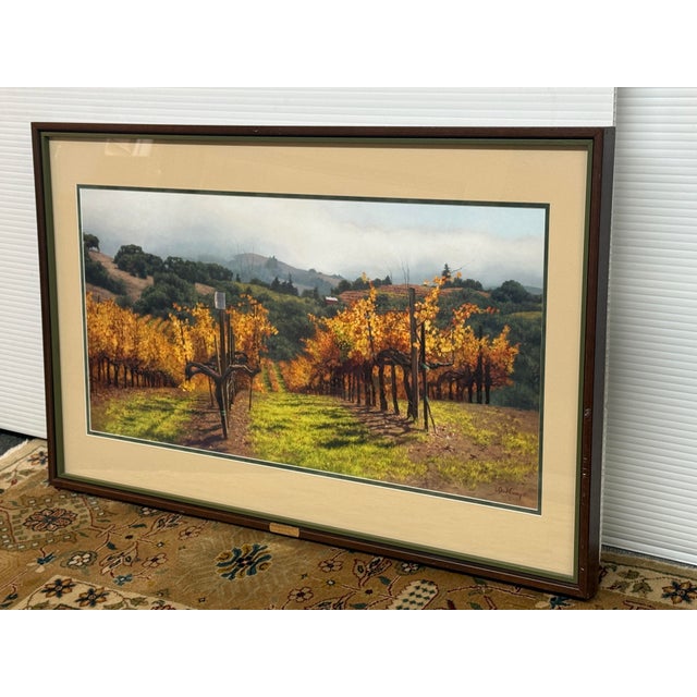 Design Plus Gallery presents Fall Vineyard Giclée by June Carey. This is a Northern California wine country landscape...