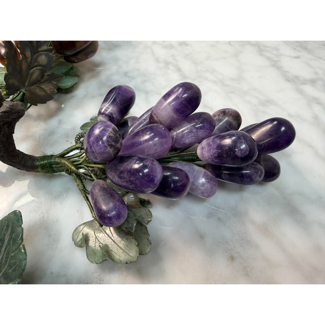 Green Vintage Chinese Carved Gemstone Grape Clusters - Set of 4 For Sale - Image 8 of 9