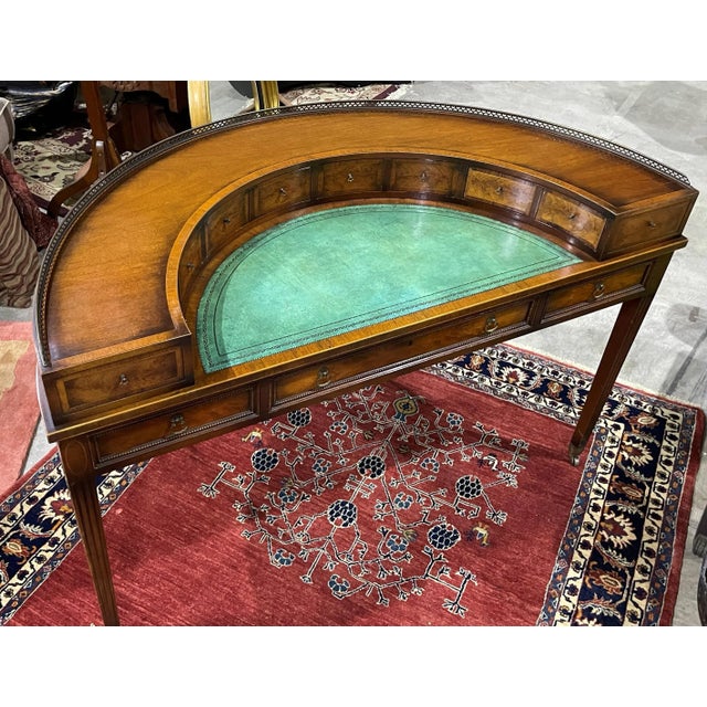 Vintage Regency Carlton House Writing Desk by J. Zonon For Sale - Image 4 of 12