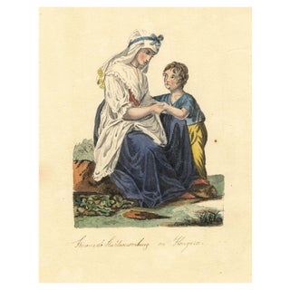 Woman from Stuhlweissenburg in Hungary, Early 19th Century, Watercolour Painting For Sale