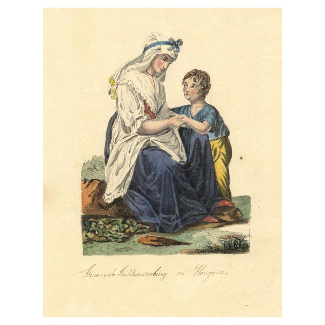 Woman from Stuhlweissenburg in Hungary, Early 19th Century, Watercolour Painting For Sale