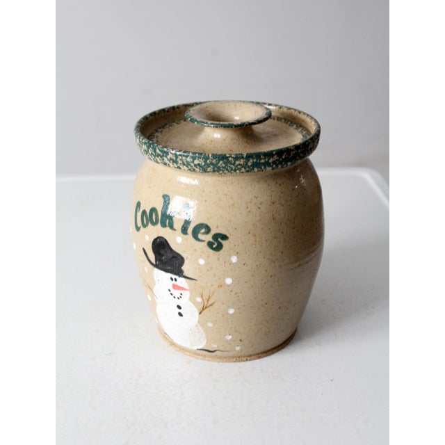 Contemporary Vintage Handmade Holiday Cookie Jar For Sale - Image 3 of 11
