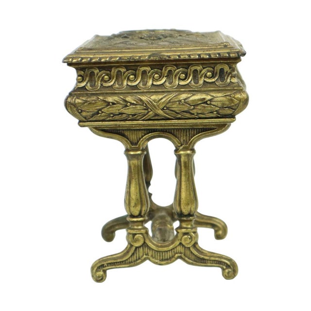 Antique Jewelry Box in Bronze-Colored Metal, France, 1890s For Sale - Image 11 of 18