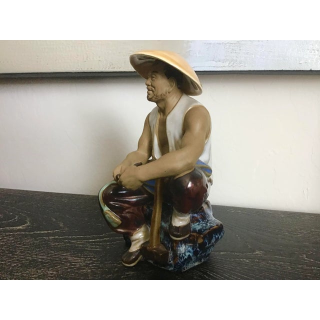 Mid-Century Modern 1970s Chinese Men Ceramic Figurine For Sale - Image 3 of 8