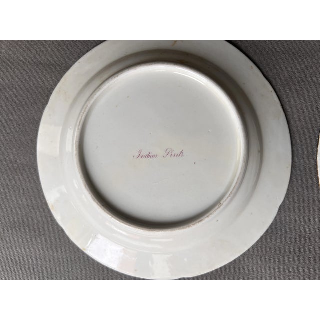 Porcelain Plates with Hand-Painted Botanical Theme from Royal Crown Derby, 18th Century, Set of 3 For Sale - Image 4 of 11