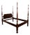 Link Taylor Solid Mahogany Queen Size Rice Carved Poster Bed For Sale