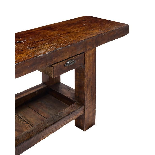 Wood Antique French Workbench For Sale - Image 7 of 9