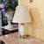 Vintage Ethan Allen Ivory Porcelain & Brass Leaf-Embossed Table Lamp For Sale - Image 9 of 18