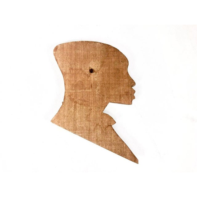 Vintage Wooden Carved African Man & Woman Wall Hanging Sculptures, Set of 2 For Sale - Image 12 of 17