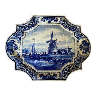 De Porceleyne Fles Mid 20th Century Delft Plaque Signed For Sale