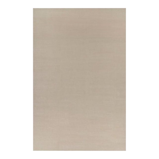 Rug & Kilim’s Oversized Contemporary Textural Solid Rug in Cream and White Tones - 13x20 For Sale