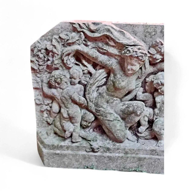 Vintage Bacchic Garden Relief Sculpture — Cherubs & Garland Motif (13½″ × 14½″) For Sale In Saint Louis - Image 6 of 8