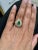 Green 1.38 Carat Colombian Emerald Double Halo Diamond Yellow Gold Ring, Size 6.5 For Sale - Image 8 of 10