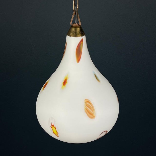 1950s Mid-Century Modern Opaline Murano Glass Pendant Lamp from Stilnovo, 1950s For Sale - Image 5 of 15