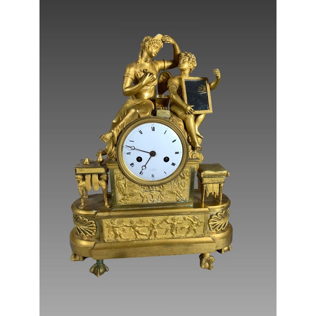 Empire Clock in Gilt Bronze, 1810 For Sale - Image 12 of 12