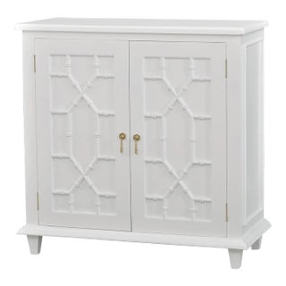 Small Mid Century Cabinet - True White Finish For Sale