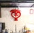 Folk Art Primitive Hand Made Red Heart Shaped 3d Wooden Shelf. For Sale - Image 3 of 5