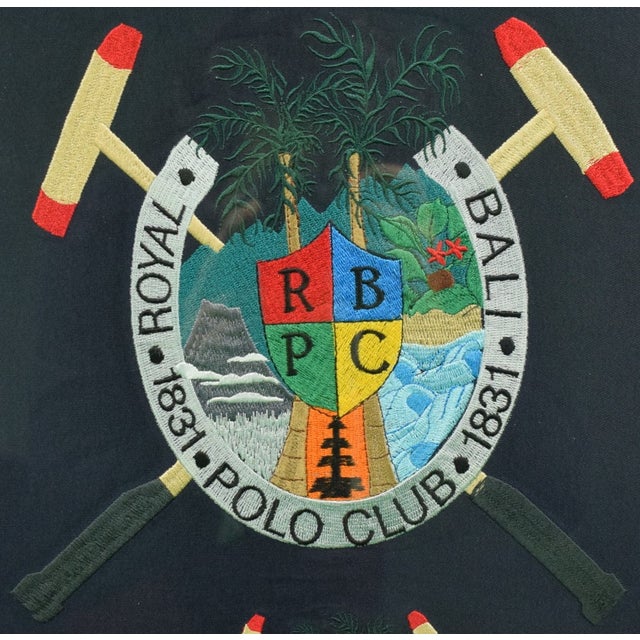 Late 20th Century Royal Bali Polo Club 1831 Framed W/ Embroidered X'd Mallets Crest For Sale - Image 5 of 5