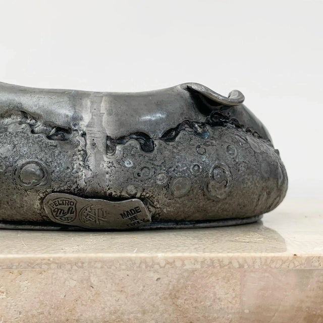 1970s Silver Moon Metal Ashtray Catchall, Made in Italy For Sale - Image 9 of 10