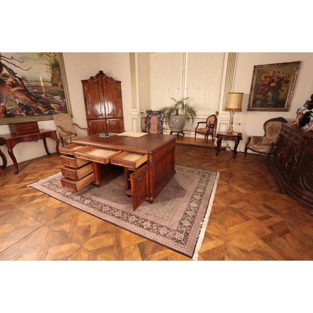 Large Partner Liège Desk in Oak For Sale - Image 4 of 9