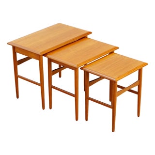 1960s Danish Modern Teak Nesting Tables For Sale
