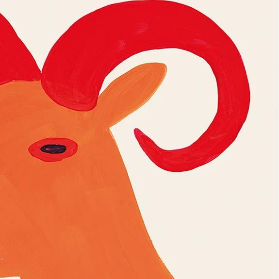 David Shrigley Aries Signs of the Zodiac Lithograph Poster (The Ram), 2021 For Sale - Image 4 of 4