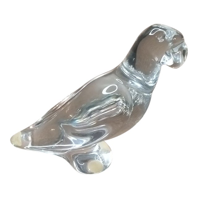 Gorgeous Baccarat Crystal France Parrot Figurine For Sale