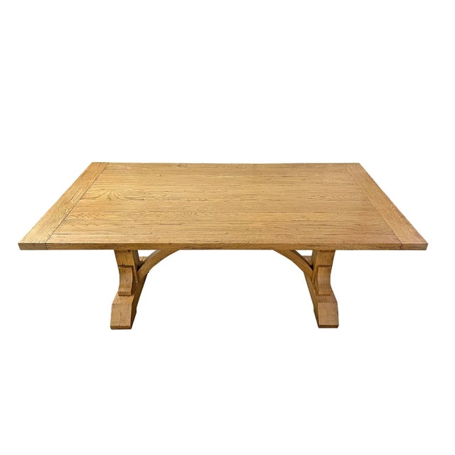 Solid Oak Timber Frame Trestle Table Chairish