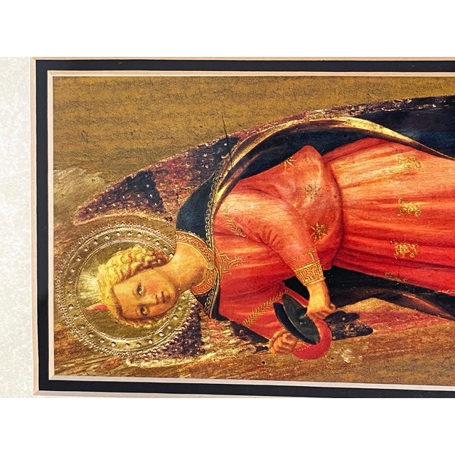 Renaissance Rafaelite Angel Vintage Chromolithograph in Gold Frame For Sale - Image 3 of 4