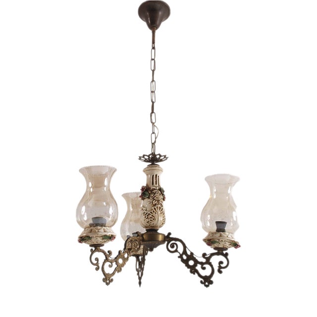 Antique Art Nouveau Pendant Chandelier in Bronze, 1890s For Sale