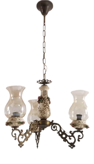 Antique Art Nouveau Pendant Chandelier in Bronze, 1890s