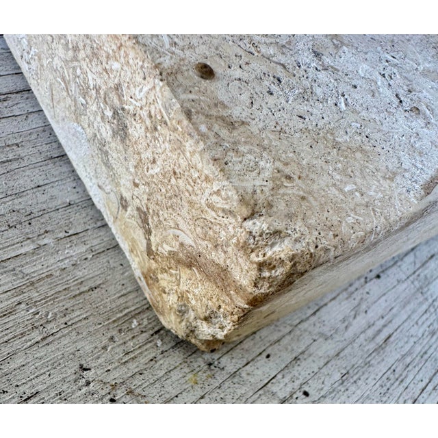 Vintage Hollywood Regency Solid Travertine Stone Lamp For Sale - Image 11 of 11