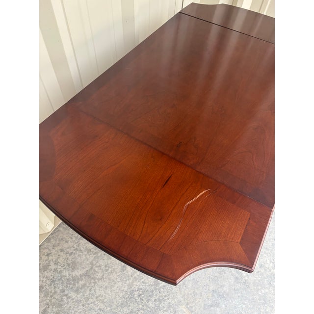 Bombay Company Mahogany Drop-Leaf One-Drawer Side Tables | Federal Style End Tables, a Pair For Sale - Image 10 of 12