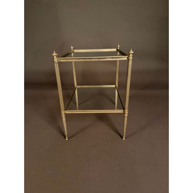 French Small Side Table, Nickel-Plated Bronze, Circa 1950 For Sale - Image 4 of 15