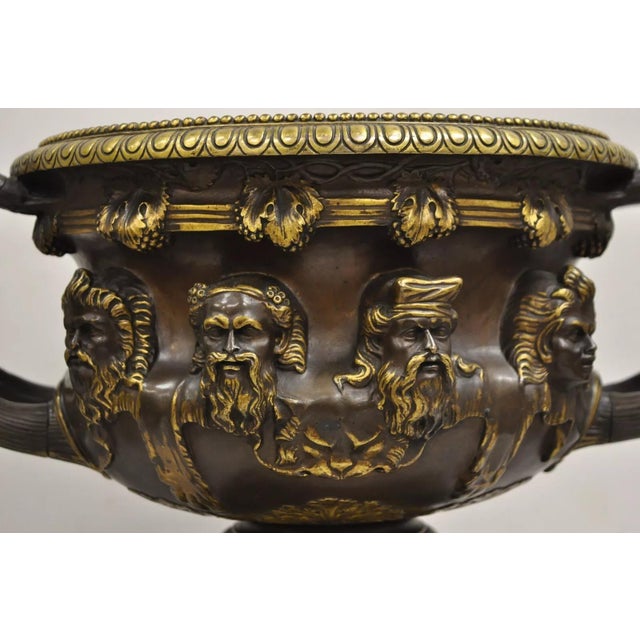 Grand Tour Antique French Grand Tour Patinated Bronze Barbedienne Paris Warwick Vase For Sale - Image 3 of 12
