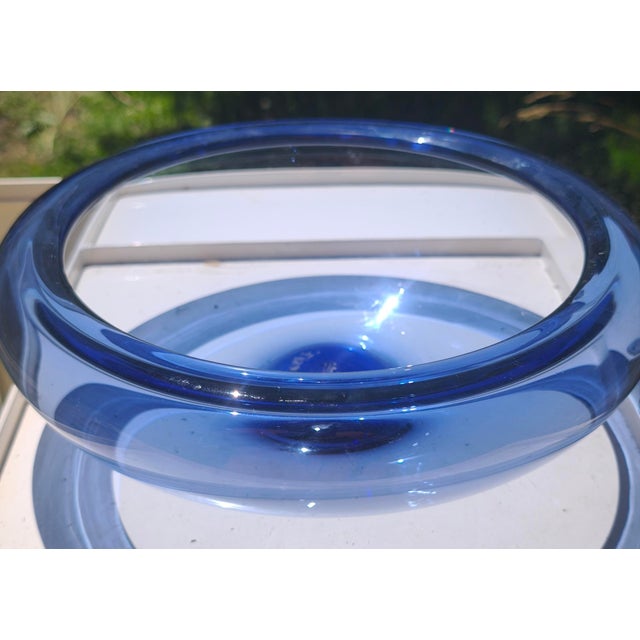 1970s Large Mid-Century Royalblau Holmegaard Provence Bowl by Per Lütken for Royal Copenhagen For Sale - Image 5 of 7