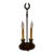 Vintage Empire-Style Double Candlestick Bouillotte Lamp With Walnut Base For Sale