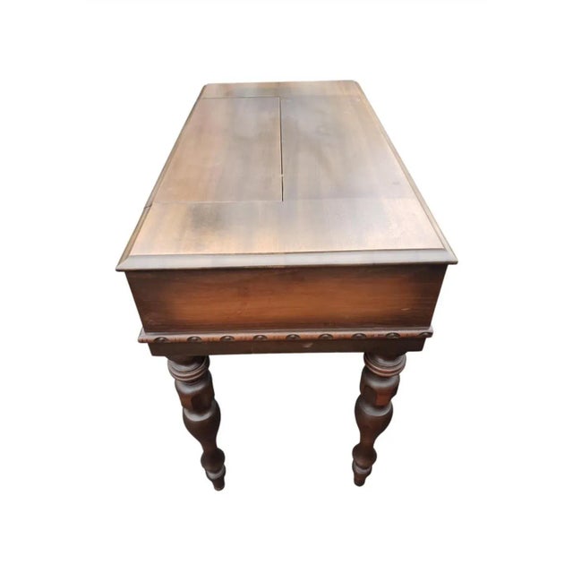 Traditional Vintage Edwardian Walnut Writing Desk, Sofa Table, Hall Table For Sale - Image 3 of 11