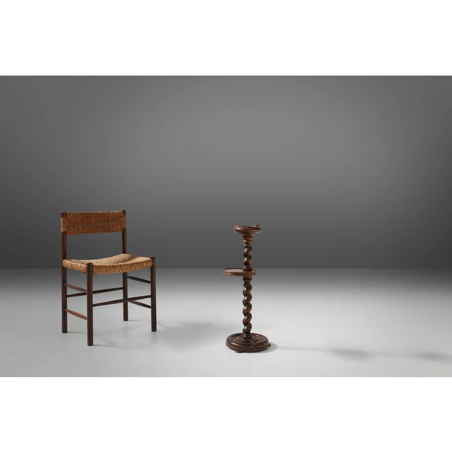 Art Deco Oak Ashtray on Hand-Turned Base, France, 1930s For Sale - Image 10 of 11