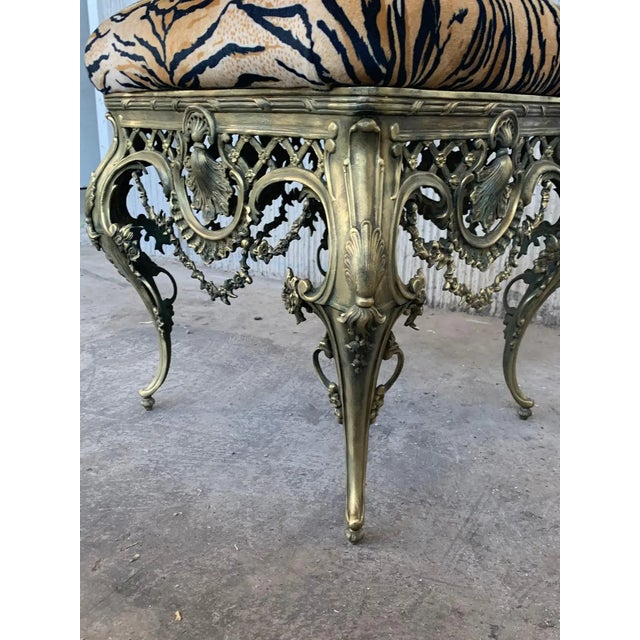 1930s French Louis XV Style Bronze Side Chairs - a Pair For Sale - Image 11 of 12