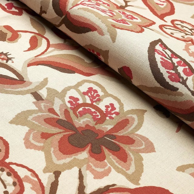 Not Yet Made - Made To Order Sample - Schumacher Alexandra Vine Linen Fabric in Natural & Spice For Sale - Image 5 of 6