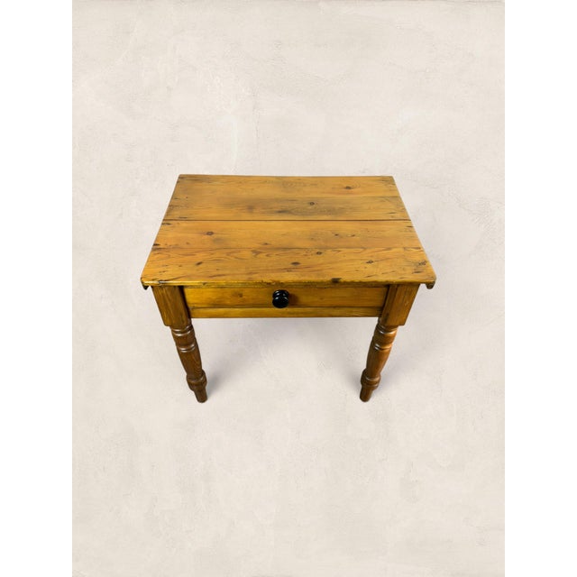 Brown Antique Victorian Pine Drop-Leaf Kitchen Table For Sale - Image 8 of 12