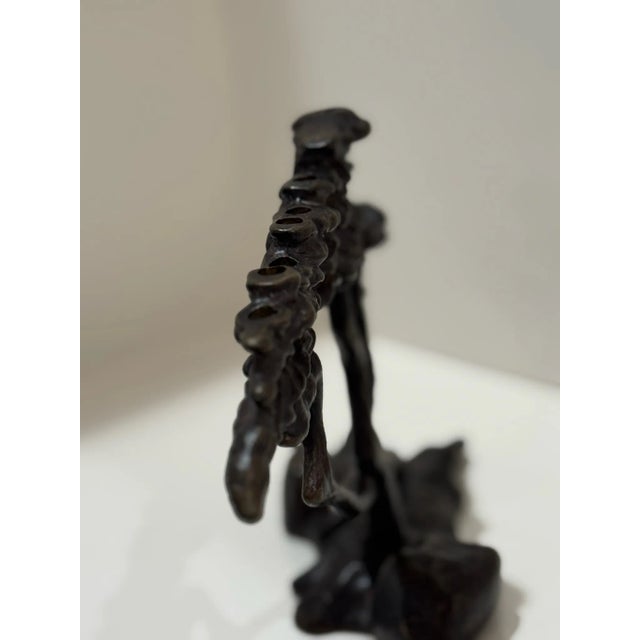 1990s Scott Nelles Bronze “Cypress Tree of Life” Menorah – Signed 1993 For Sale - Image 5 of 6